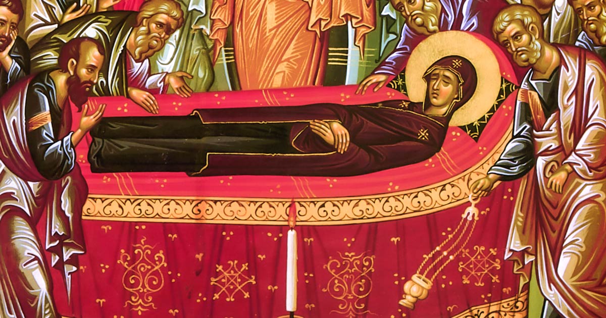 Los apóstoles reunidos en torno a la Theotokos