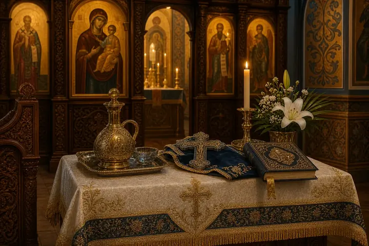 Aceite santo y velas para la Santa Unción