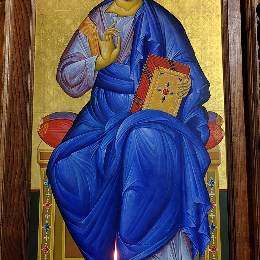 Icono de Cristo en el templo